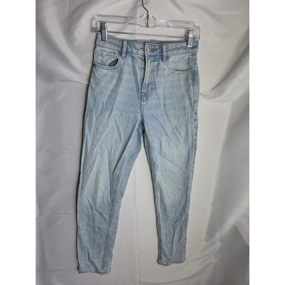 American Eagle Mom Jean Jeans Womens Light Blue Light Wash Relaxed High Tapered